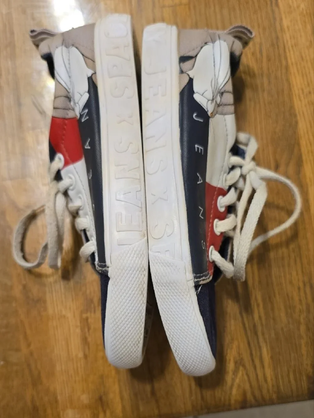 Tommy Hilfiger Kids Navy Red White Low-Top Canvas Sneakers